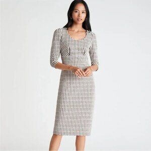 Like New LOFT Houndstooth 3/4 Sleeve Bodycon Dress – Women’s Size 10P